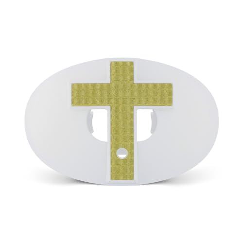 Battle Sports Cross Oxygen Football Mouthguard, Cross | Maximum protection, Secure and comfortable fit, Breathable built-in airflow channels, No boil required, Advanced composite - color: Cross