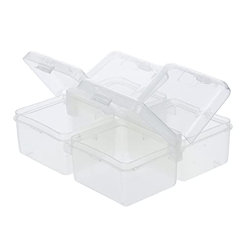 Clear 4 Compartment Plastic Pop Top Storage Organizer
