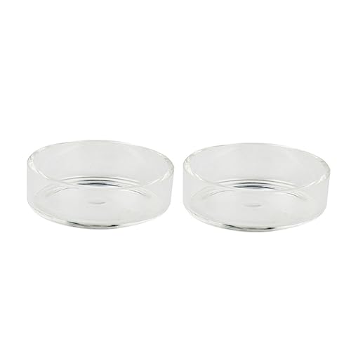 BESPORTBLE 3pcs Round Shrimp Feeder Dish Crystal Transparent Bowl for Aquarium Shrimp and Reptiles Durable Pet Food Bowl Decorative Feeding Container for Fish Tanks - size: Size 1