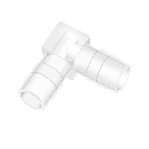 1/2" Hose Barb 90 Degree Elbow L Fitting, Plastic 2 Way Equal Barbed Joint Splicer Mender Union Adapter Hose Fitting (Pack of 7) - size: 1/2" (7Pcs)