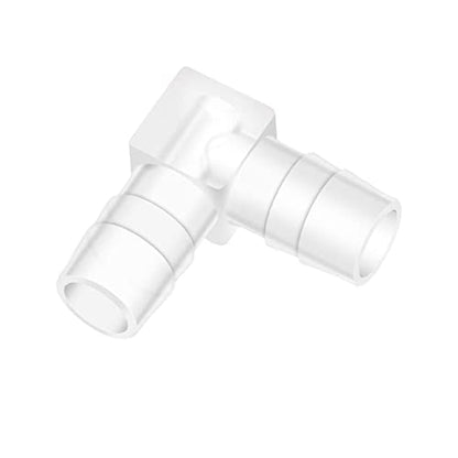 1/4" Hose Barb 90 Degree Elbow L Fitting, Plastic 2 Way Equal Barbed Joint Splicer Mender Union Adapter Hose Fitting (Pack of 7) - size: 1/4" (7Pcs)