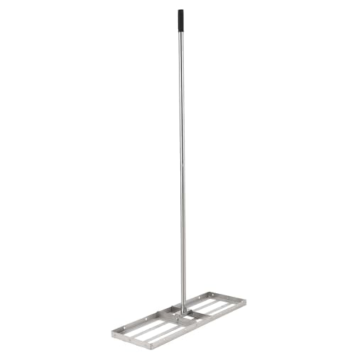 36 Inch Heavy-Duty Hand-Pushed Land Leveler with Stainless Steel Plate, Lawn Leveling Rake & Soil Tool for Leveling Garden/Yard Ground, Sand & Topdressing, Durable Leveling Equipment