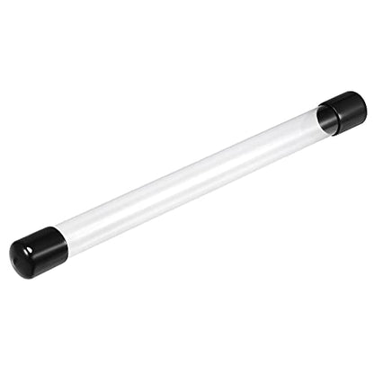 MECCANIXITY Clear Storage Tube Small Plastic Round Tubing with Caps Rigid Bottle Container 18x20x300mm/12 Inch for Item Stored, Pack of 2
