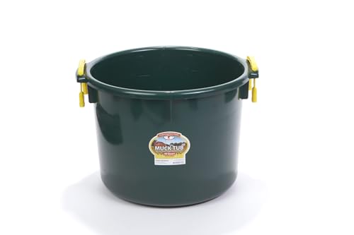 Little Giant® Plastic Muck Tub | Durable & Versatile Utility Bucket with Handles | Muck Bucket | Durable Handles | 40 Quart | Green
