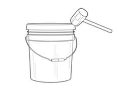 5 Gallon Food Grade BPA Free, Made in USA Pail Plastic Bucket with Screw On Air Tight Double Gasket lid, (Pack of 3)