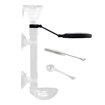 Fish Food Feeder - Aquarium Pipe with Directional Telescopic Tube, Clear Suction Cup Dispenser, Adjustable Target Feeding Tool, Spill Control Design | Vacation Solution for Shrimp Turtle Home Pond