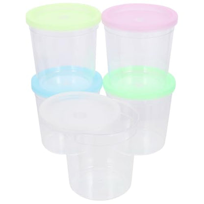 BESTonZON 12-Pack Transparent Jellyfish Betta Cups with Lid 3.03X2.87X2.48In Durable Flower Arrangement Cups for Home Party and Fish Farming