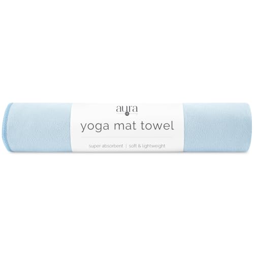 S&T INC. Aura Microfiber Yoga Mat Towel, 26.5" x 72", Blue - color: Blue