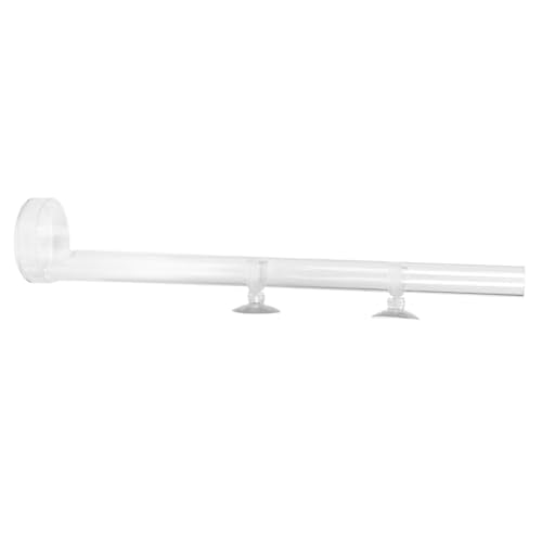 SUNGOOYUE Aquarium Feeder Acrylic Transparent Feeding Tube with Tray 20cm Fish Shrimp Feeding Dish with Suction Cups and Fixing Bracket for Fish Tank Aquarium (Tube Length 25cm)