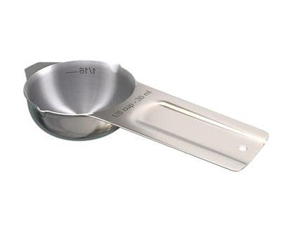 Color Up ⅛ Cup Measuring Cup (30 ml) – Premium Chrome Stainless Steel, Accurate for Wet & Dry Ingredients, Embossed Markings, Easy-Pour Spouts, Dishwasher-Safe, Kitchen Essential - size: 1/8 Cup (30 ml) Chrome