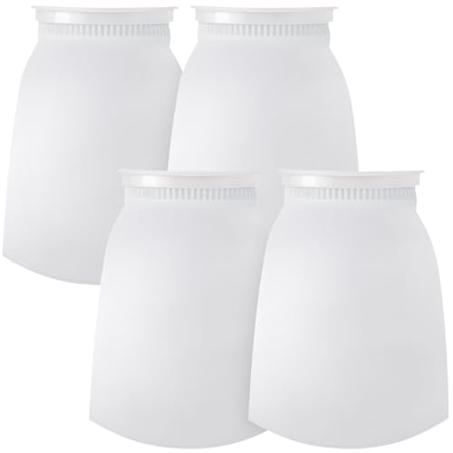 4pcs 7 Inch Ring Filter Socks Aquarium Filter Bags Micro Fish Tank Aquarium Socks for Fish Tank Freshwater Saltwater Aquariums, 7 Inch Ring Diameter by 12 in Long