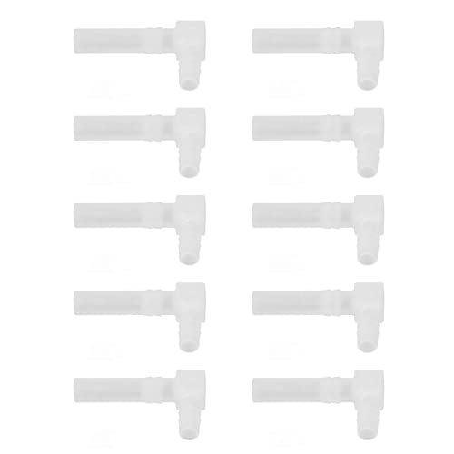 Fafeicy Plastic Hose Joint Elbow Barb Fitting 90 Degree, PP Tube Connector Reducing 10Pcs for Hose Connection, Quick Install for Laboratory Aquarium Food Beverage Use