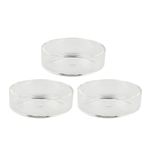 5pcs Round Shrimp Feeding Bowl Transparent Glass Dish for Fish Tank Durable Crystal Feeder for Shrimp and Reptiles Enhances Aquarium Landscape
