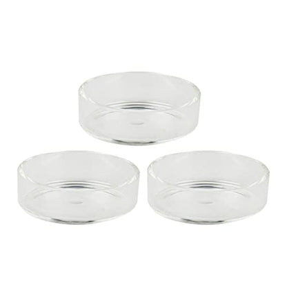 5pcs Round Shrimp Feeding Bowl Transparent Glass Dish for Fish Tank Durable Crystal Feeder for Shrimp and Reptiles Enhances Aquarium Landscape