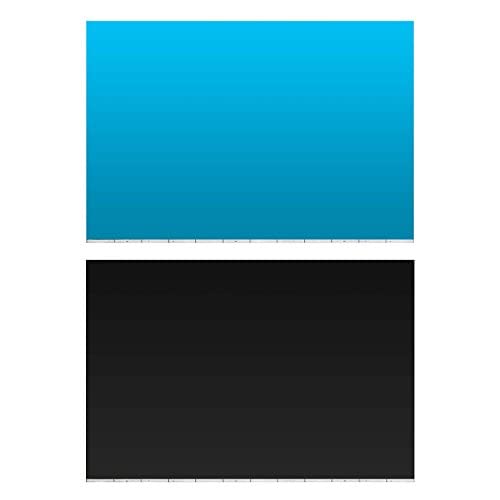 Aquarium Background Ocean Light Blue/Black Double Sides (24"X60")