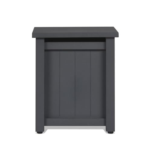 Modern Propane Tank Cover, 20.5" H x 17.5" W, Powder-Coated Metal/Plastic, Gray Finish, Rectangle Design, UV/Rust-Resistant Outdoor Accessory Doubles as Side Table