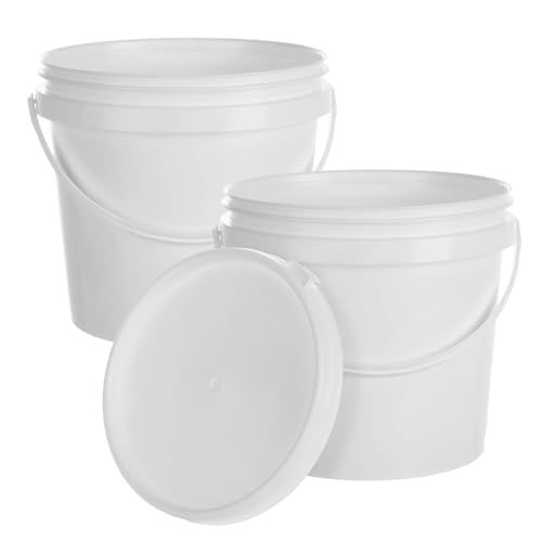 2 Pack Paint Bucket for Painting Plastic 2 Quart Paint Cans Touch Up Paint Containers with Lids & Handles 1/2 Gallon Paint Can Paint Storage Containers Empty Paint Cans Paint Pail for Leftover