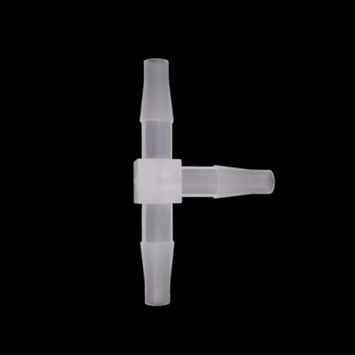 Plastic 1/4" ID Hose Barb Fittings, Equal Barbed Tee Pipe Connectors 3 Way Joint Splicer Mender Union Adapter for Boat Aquarium, 6Pcs