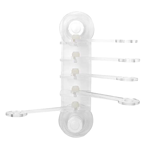 Acrylic Transparent Five Claw Life Tree Frag Rack Base, SPS Holder with 5 - Hole Design, 180 - Degree Adjustable Arms and Strong Suction Cup for Reef Aquarium