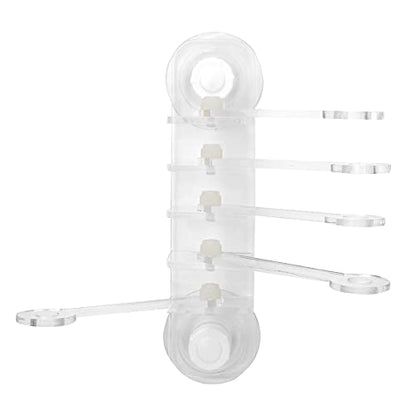Acrylic Transparent Five Claw Life Tree Frag Rack Base, SPS Holder with 5 - Hole Design, 180 - Degree Adjustable Arms and Strong Suction Cup for Reef Aquarium