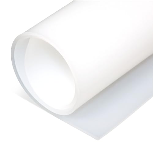 Exactly Rubber - Translucent Silicone Sheet, 50A Durometer Rubber Sheet, Semi Clear Silicone, Resistant -80 to 450°F, Food-Grade Silicone Placemat, 450% Elongation, Made in the USA, 1/16 x 9” x 24” - size: 1/16 x 9 x 24
