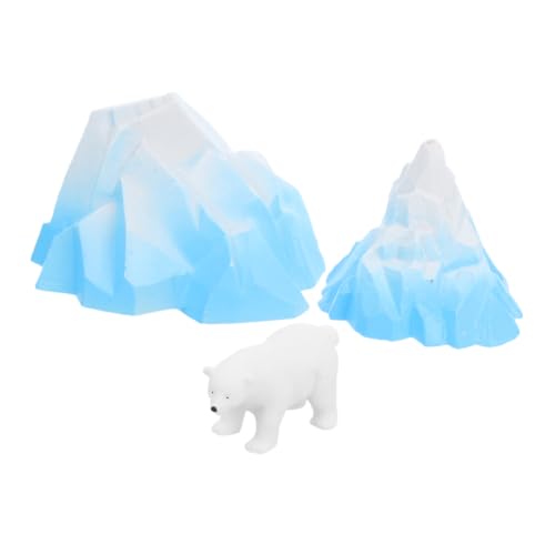 BESTonZON 3pcs Realistic Underwater Mountain Decoration for Aquariums Educational Polar Figurines for Durable Water Resistant Design