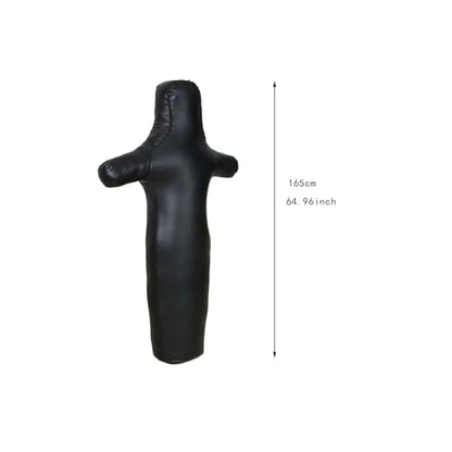 MMA Grappling Dummy Bag Unfilled Wrestling Training Dummy for Adults Beginners Kick Boxing Practice PU Leather 160cm/165cm/170cm- 165cm