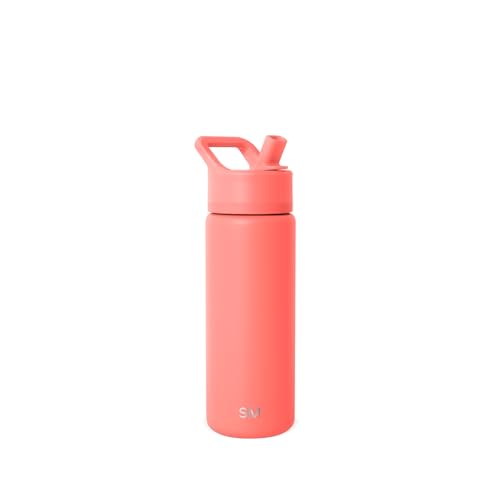 Simple Modern Insulated Water Bottle with Straw | 18oz | Coral - color: -Honolulu, style: 18oz