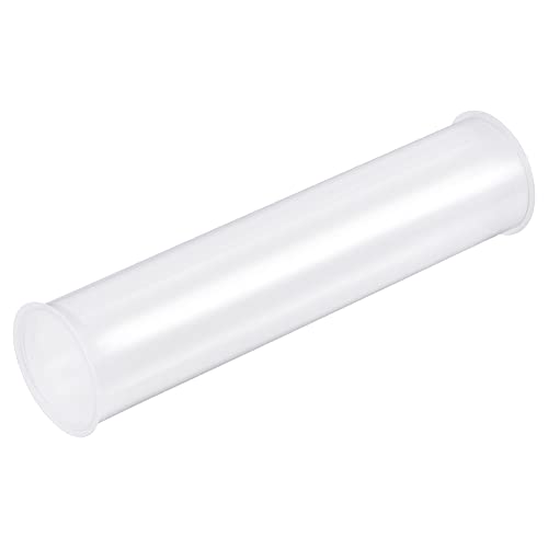 MECCANIXITY Clear Storage Tube Small Plastic Round Tubing with Caps Rigid Bottle Container 41.6x43x200mm/8 Inch Diameter for Item Stored