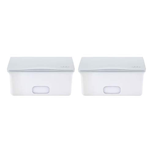Ubbi Set of 2 Baby Wipes Dispensers with Weighted Plates and Secure Seals, Nursery and Baby Registry Essential to Keep Wipes Fresh and Changing Table Organized, Gray - color: Gray Wipes Dispenser Set of 2