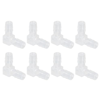 uxcell 5/16" Hose Barb Fitting, 8 Pcs Equal Barbed 90 Degree Elbow L Shaped 2 Way Plastic Splicer Joint Mender Adapter Union Fitting for Air Line Tubing Pipe Household Fuel Gas Liquid