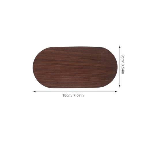 Walnut Wood Display Base Oval Pedestal Stand 9x18x1cm Solid Hardwood Tray for Home Decoration Perfume Holder and Car Ornament Showcase