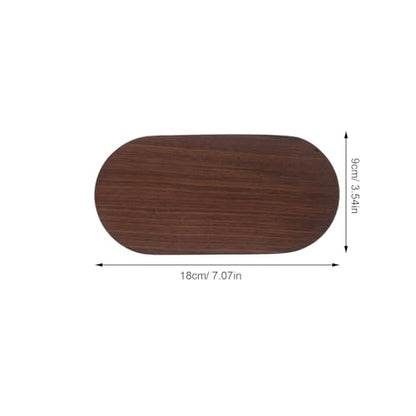 Oval Wood Display Base Walnut Solid Wood Riser for Vase Teapot Snack Plate Display Stand Home Décor Accent 9x18x1cm for Figures and Appetizer Plates