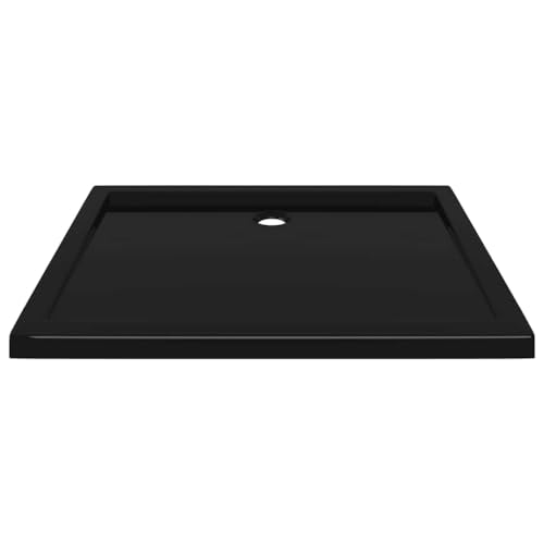 vidaXL Rectangular ABS Shower Base Tray Home Indoor Bath Bathroom Hardware Fixture Plumbing Low Threshold Shower Tray Bath Pan Base Black 27.6"x35.4" - color: Black, size: 27.6" x 35.4"