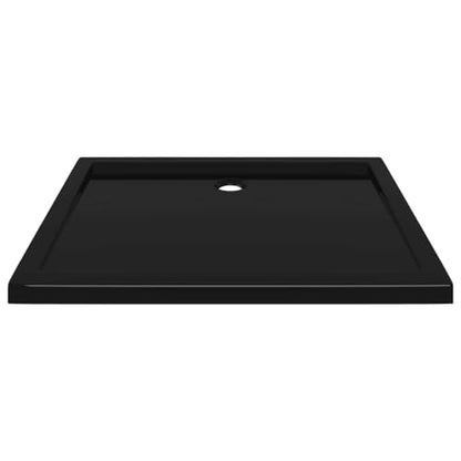 vidaXL Rectangular ABS Shower Base Tray Home Indoor Bath Bathroom Hardware Fixture Plumbing Low Threshold Shower Tray Bath Pan Base Black 27.6"x35.4" - color: Black, size: 27.6" x 35.4"