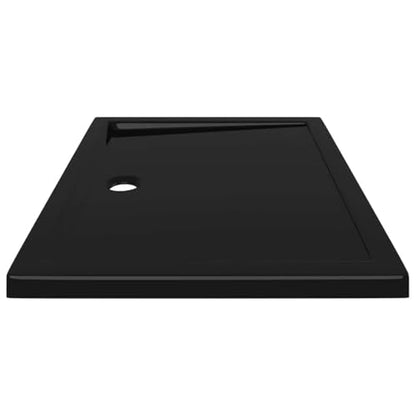 vidaXL Rectangular ABS Shower Base Tray Home Indoor Bath Bathroom Hardware Fixture Plumbing Low Threshold Shower Tray Bath Pan Base Black 27.6"x35.4" - color: Black, size: 27.6" x 35.4"