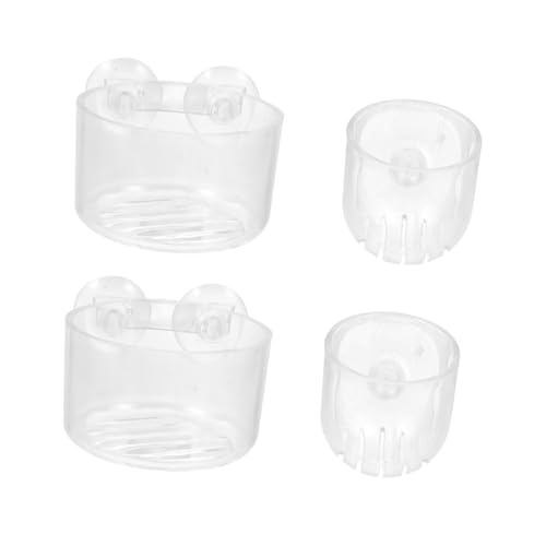 4pcs Acrylic Fish Feeding Cups Red Worm Feeder for Fish Tank Shrimp Feeder Aquarium Accessories for Aquatic Feeding Supplies