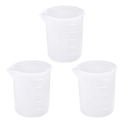 3 PCS Silicone Measuring Cups, 100ml Silicone Cups for Resin Non-Stick Mixing Cups Resin Measuring Cups Tool with Precise Scale for Resin DIY Craft