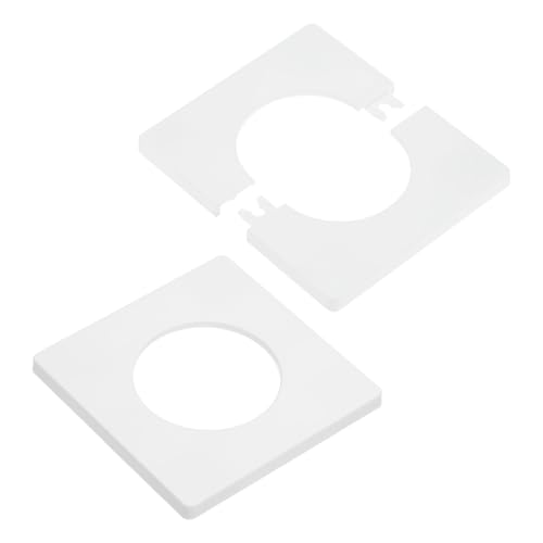 M METERXITY 2-Pack Wall Split Flange, ABS Square Self-Adhesive Escutcheon Plate Cover Buckle for 51mm/2.01in Dia Pipe Accessories/Floor/Ceiling, Plumbing Cover Plates [White,7mm/0.28in H] - color: White, size: 51 mm/2.01 in