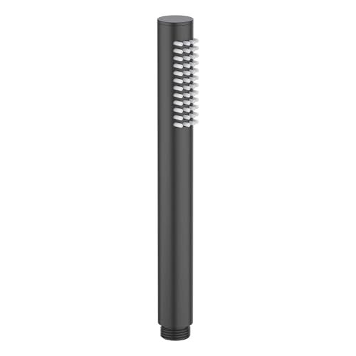 Circular Metal Handheld Showerhead Solid Brass Single Spray Hand Shower with Universal Fit, Durable Corrosion-Resistant Design for Bathroom Showers Easy Install, Matte Black Finish