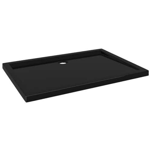 vidaXL Rectangular ABS Shower Base Tray Home Indoor Bathroom Hardware Fixture Plumbing Low Threshold Shower Tray Bath Base Black 43.3" - color: Black, size: 31.5" x 43.3"
