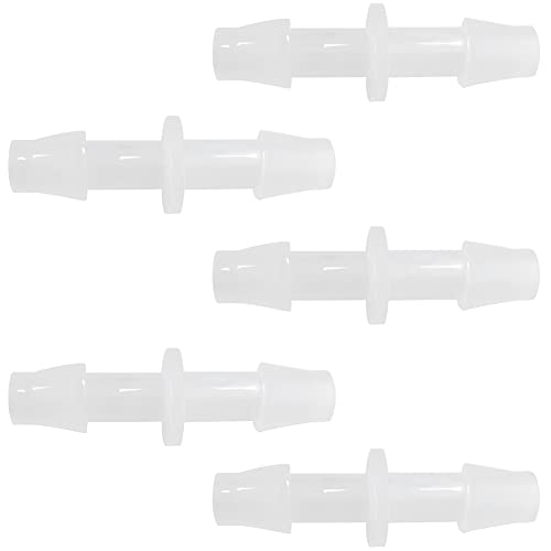 Plastic Hose Barb Fitting 1/4" x 1/4" Pipe Connectors Joint Splicer Mender Adapter Union for Aquarium Household Adapters Fuel Gas Liquid Air (Pack of 5) - size: 1/4 Inch-5pcs