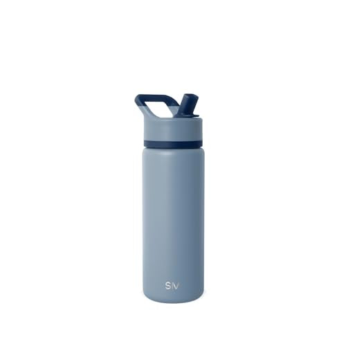 Simple Modern Insulated Water Bottle with Straw | 18oz | Blue - color: -Blue Dune, style: 18oz
