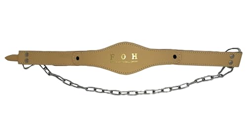 Force of Habit Head Harness, Brown, Leather with 24 Inch Steel Chain - color: Tan