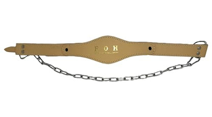 Force of Habit Head Harness, Brown, Leather with 24 Inch Steel Chain - color: Tan