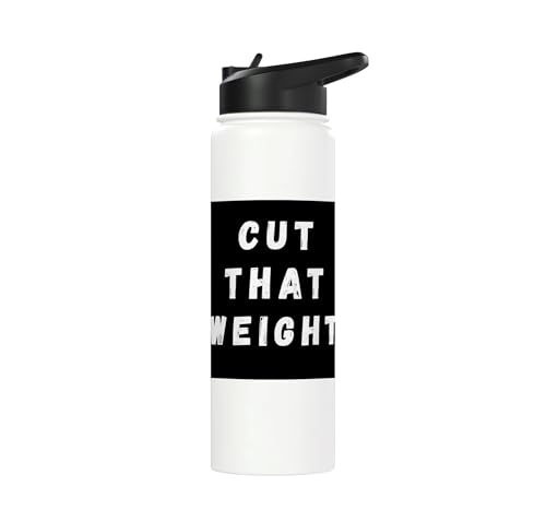 Cut That Weight Combat Sports Tournament Motivation Stainless Steel Insulated Water Bottle - color: White
