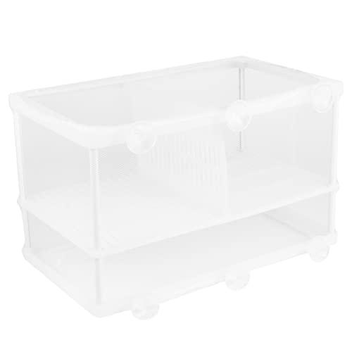 Hemobllo 1PC Fish breeding Tanks Fry net Breeder Fish net for Fish Tank Fry Breeder Tank Separation Net drip Acclimation kit Fish Tank Hatchery Water Changer Dripping Water White