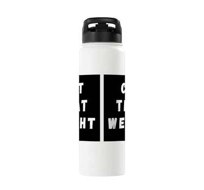Cut That Weight Combat Sports Tournament Motivation Stainless Steel Insulated Water Bottle - color: White