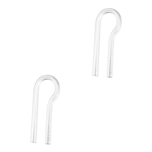 DOITOOL 2pcs R-Shaped Glass Water Inlet Tube Quality Outlet Tube for Fish Tank Aquarium Accessory (13cm)