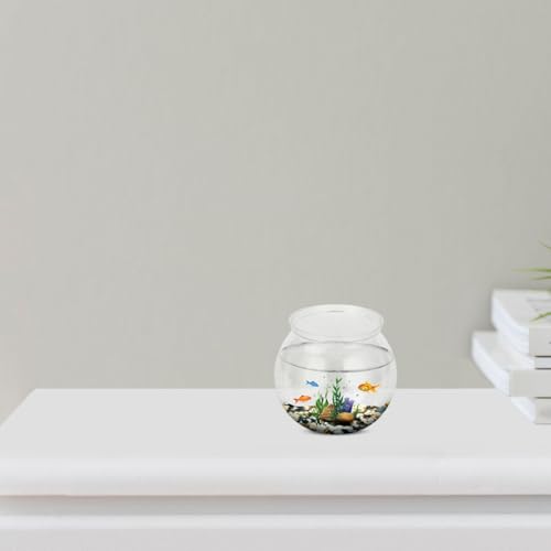 Clear Plastic Fish Bowl Small Aquarium Tank for Goldfish Portable Fish Keeper for Home Decor and Hydroponic Plants Decorative Fish Tank Container